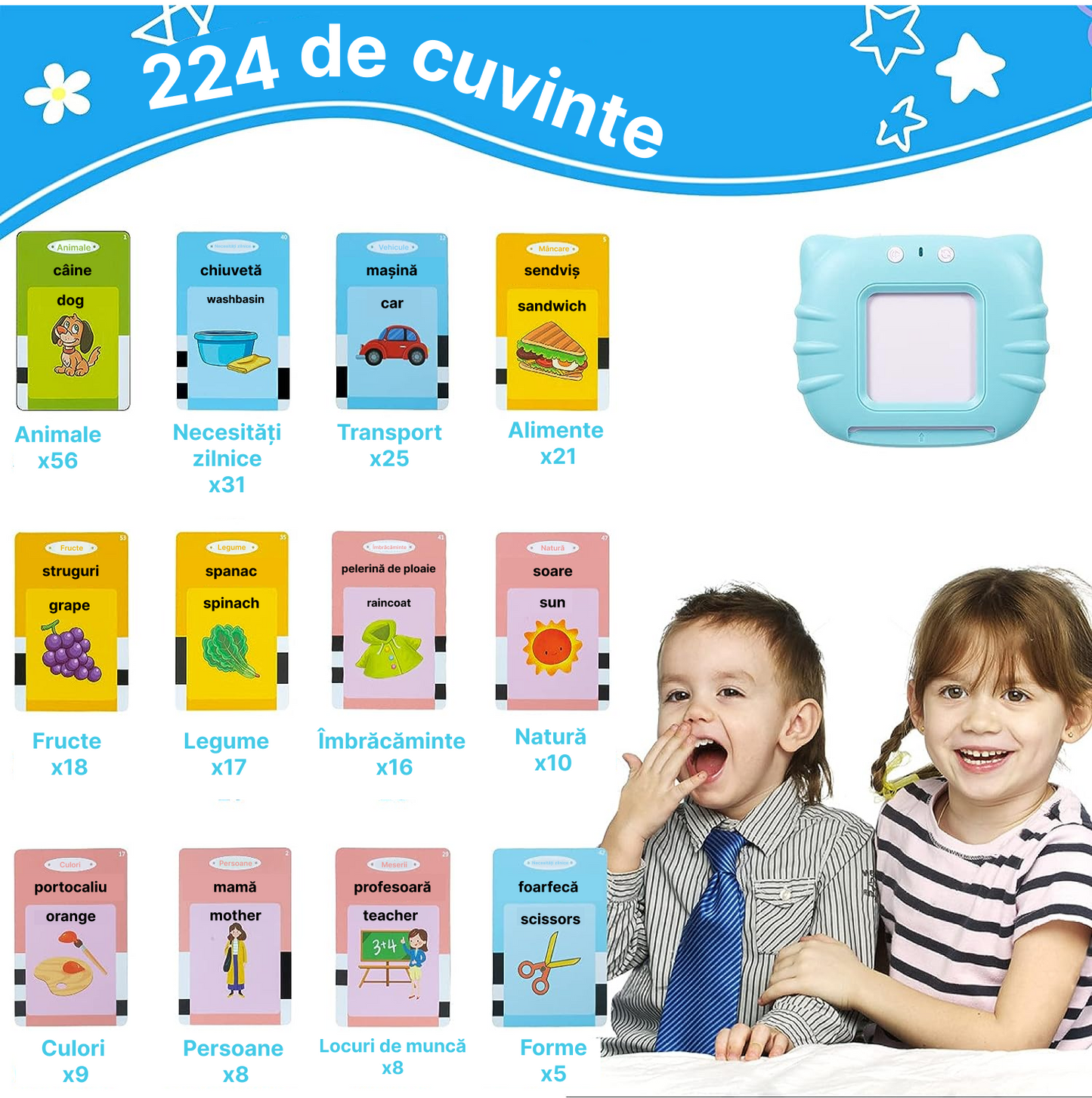 Joc educativ pentru copii în limba Română și Engleză